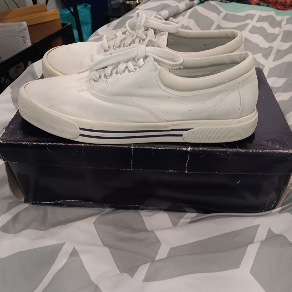 Polo By Ralph Lauren Cream Washed Canvas Shoes Mens Size 10.5D